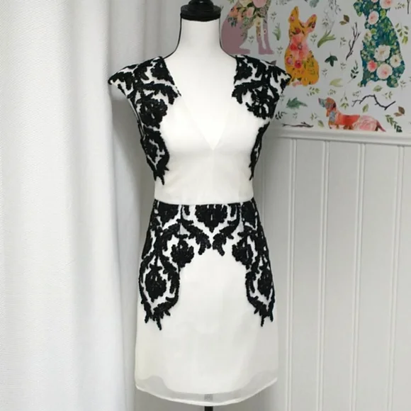 black cami dress with lace trim Eyelash Lace Trim Split Thigh Cami Dress (CAPELLA) Black / M main image 1